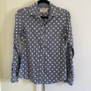 Banana republic button down denim polka dot color